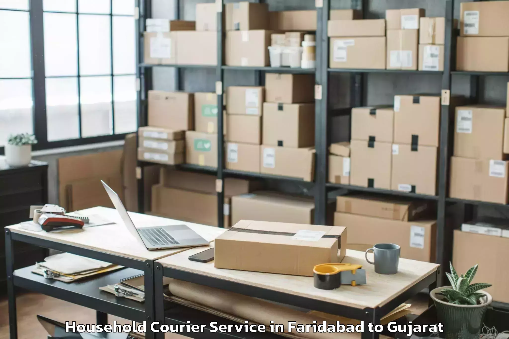 Reliable Faridabad to Deendayal Port Trust Household Courier